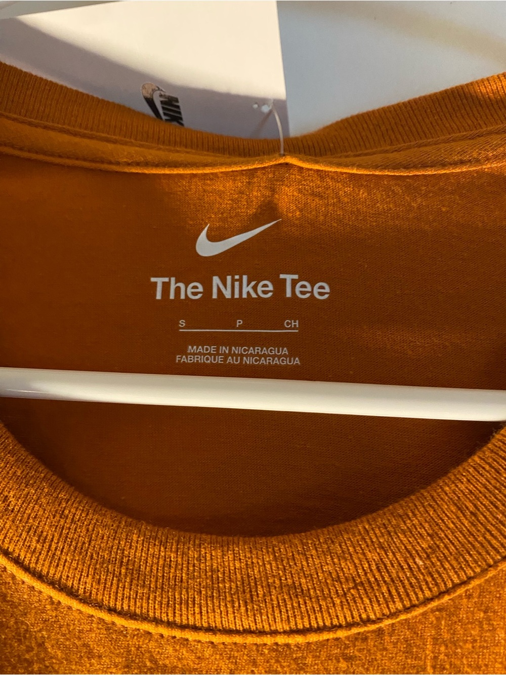 Nike Kids Burnt Orange Short Sleeve Tee with White Logo - Picture 5 of 5